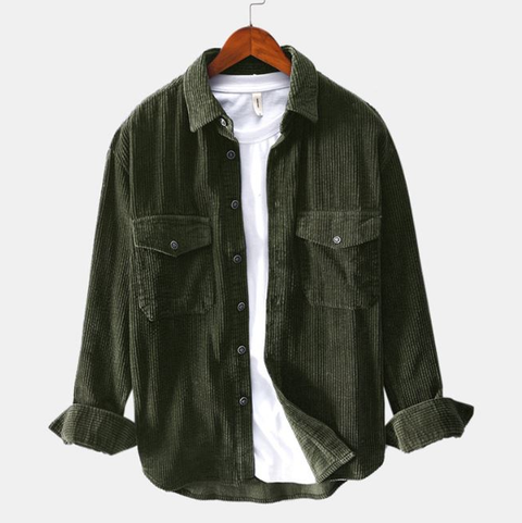 Loose Corduroy Button-Down Shirt
