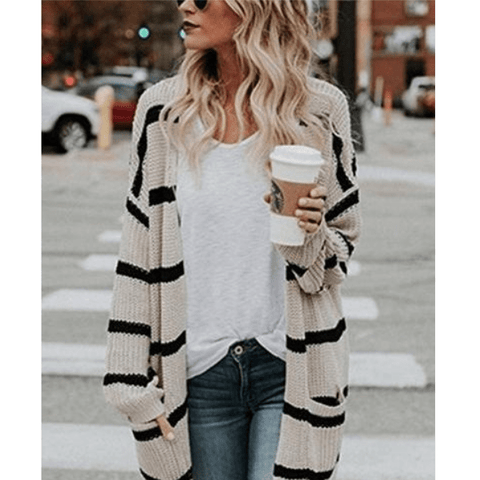 Striped Long Cardigan