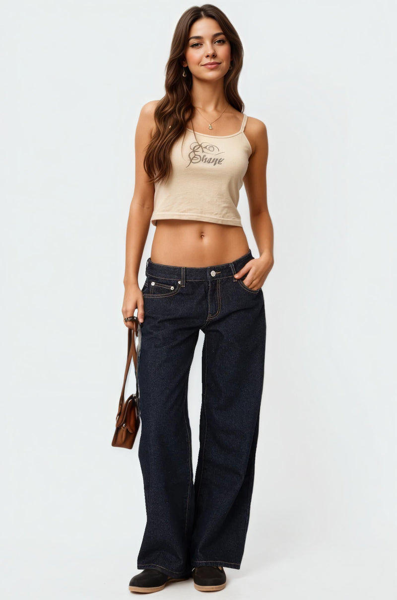 Women’s Washed Low-Rise Baggy Jeans