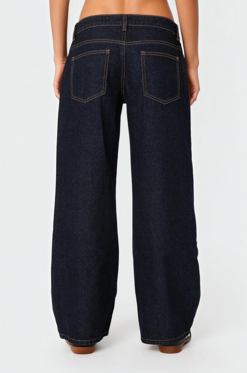 Women’s Washed Low-Rise Baggy Jeans