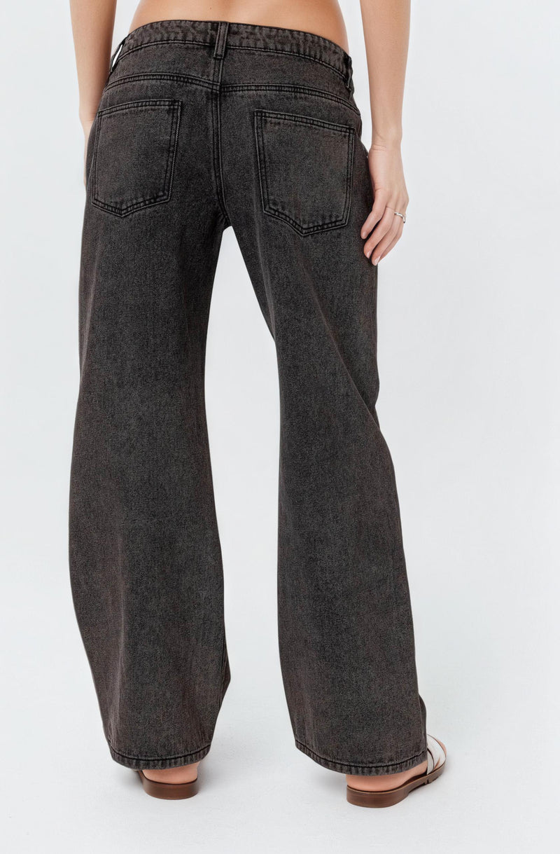 Women’s Washed Low-Rise Baggy Jeans