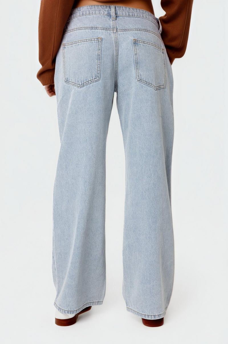 Women’s Washed Low-Rise Baggy Jeans