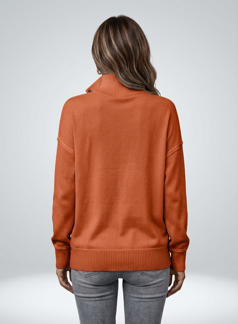 Women's Stand Neck Henley Sweatshirt Long Sleeve Lightweight Casual Pullover Top