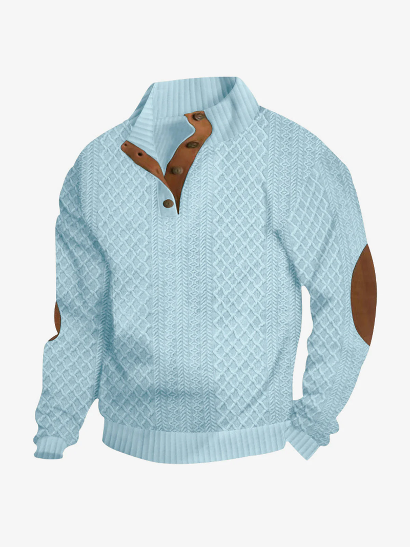 Men's Cable Knit Henley Pullover Sweater