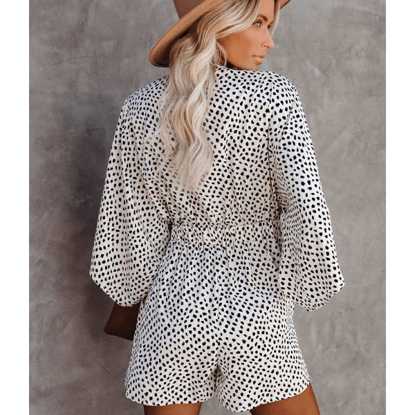 Women’s High-Waist Kimono - Sleeve Tie Front Romper