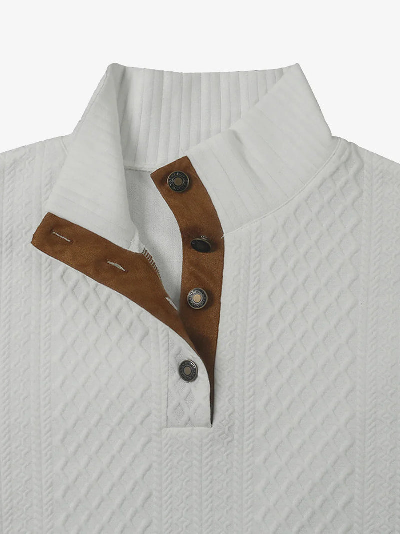 Men's Cable Knit Henley Pullover Sweater