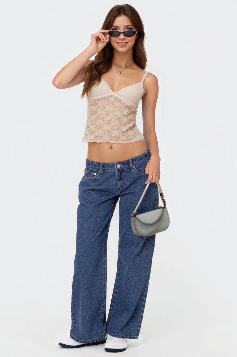 Women’s Washed Low-Rise Baggy Jeans