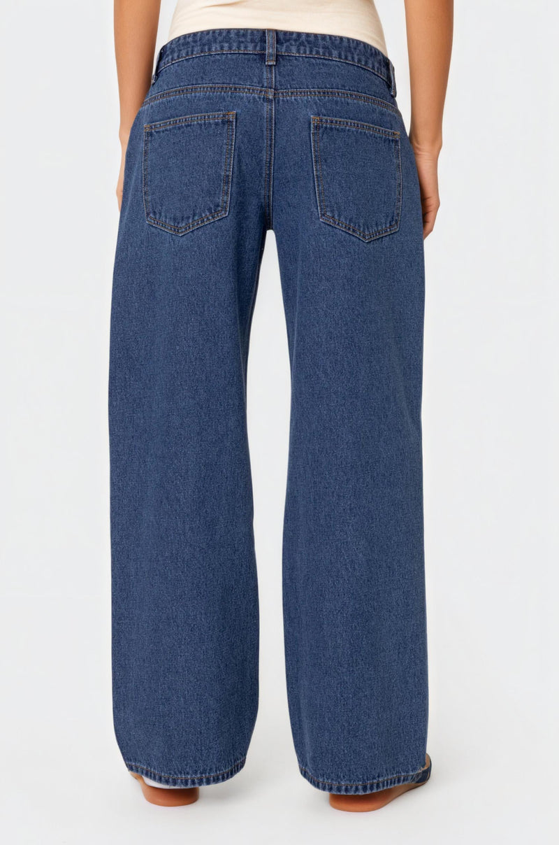 Women’s Washed Low-Rise Baggy Jeans