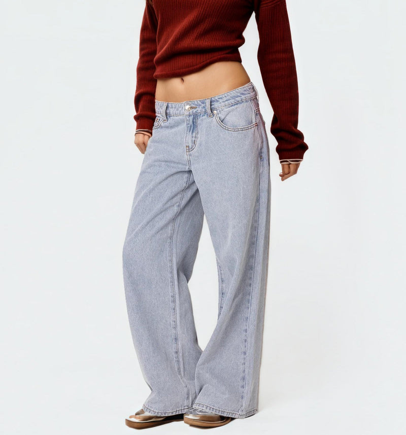 Women’s Washed Low-Rise Baggy Jeans