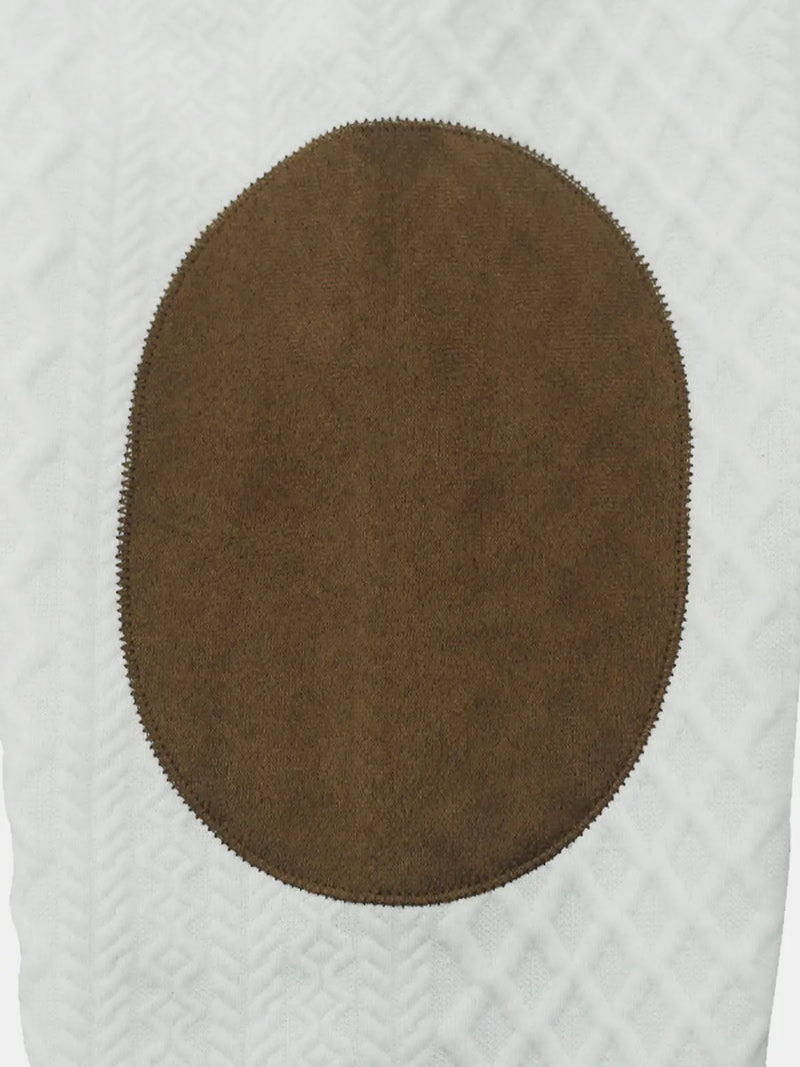 Men's Cable Knit Henley Pullover with Chest Pocket