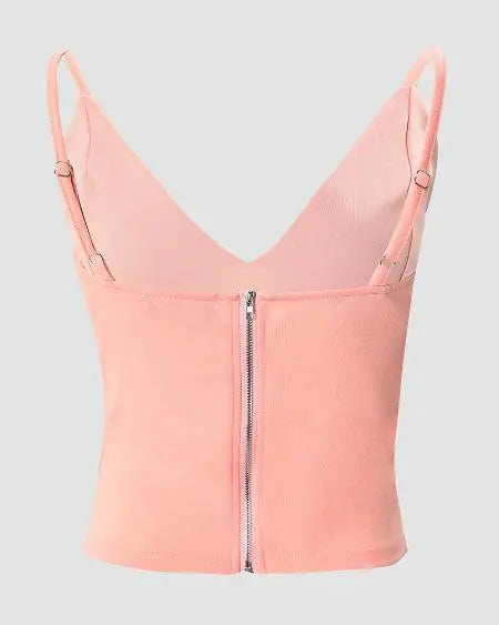 Spaghetti Strap Top with Plunge Neck