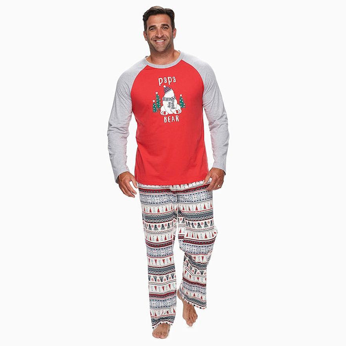 Christmas Snowman Letter Print Family Matching Pajamas set