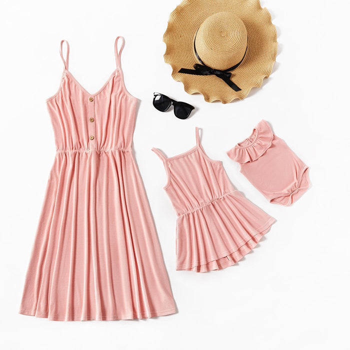 Mommy and Me Summer Pink Midi Tank Dress