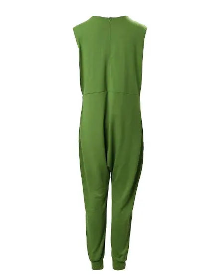 V-Neck Jumpsuit with Pockets & Sleeveless Cut