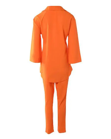 V-Neck Top & Pants Set with Bell Sleeves