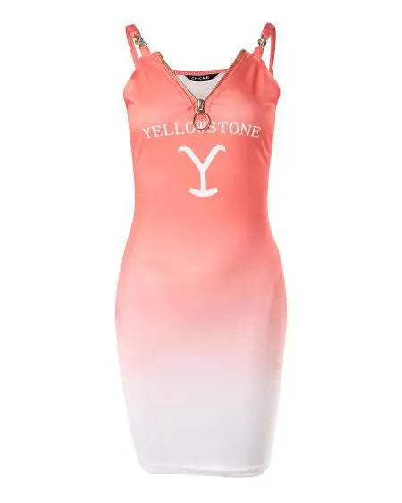 Casual Ombre Dress with Yellowstone Graphic Print