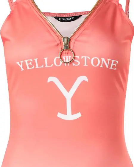 Casual ombre-jurk met grafische Yellowstone-print 