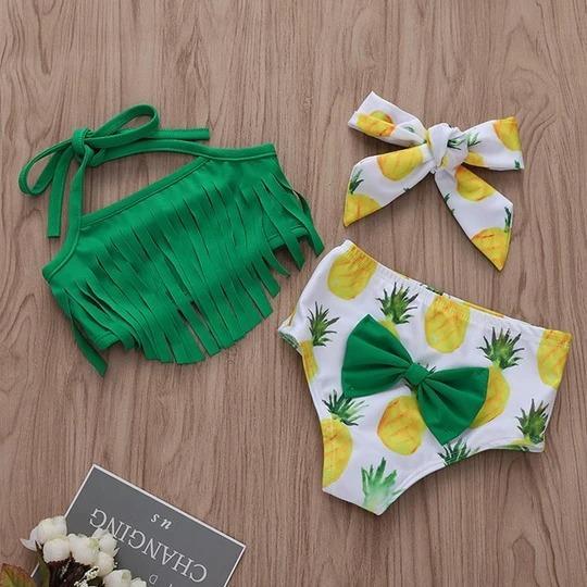 Pineapple Printed Baby/Toddler Swimsuit Set