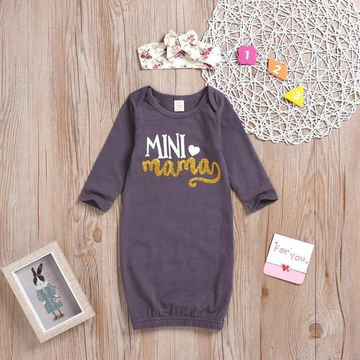 Saco de dormir para bebé con estampado de sello dorado "Mini love mom" 2 uds.