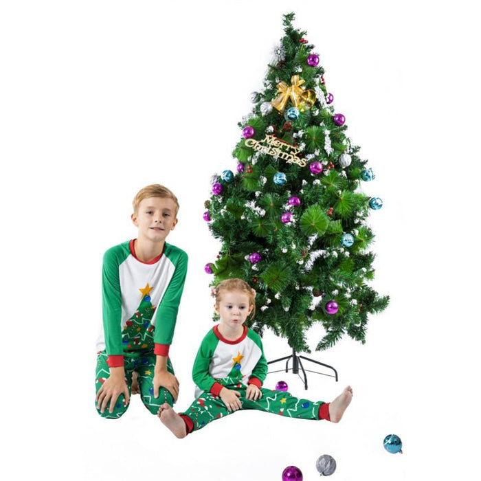 Conjuntos de pijamas con estampado de árbol de Navidad a juego para familia
