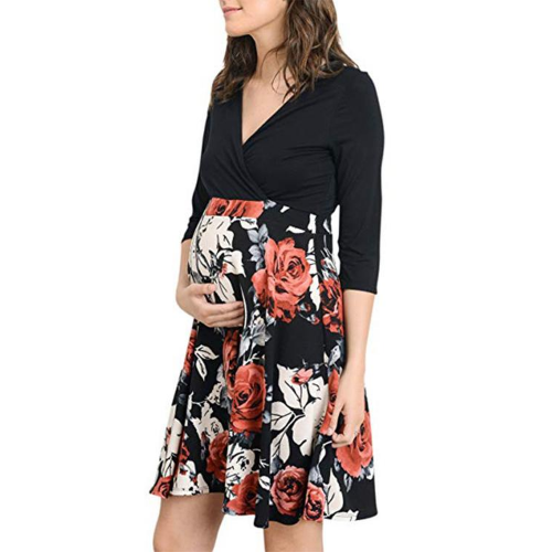 Zwangerschaps casual jurk met v-hals