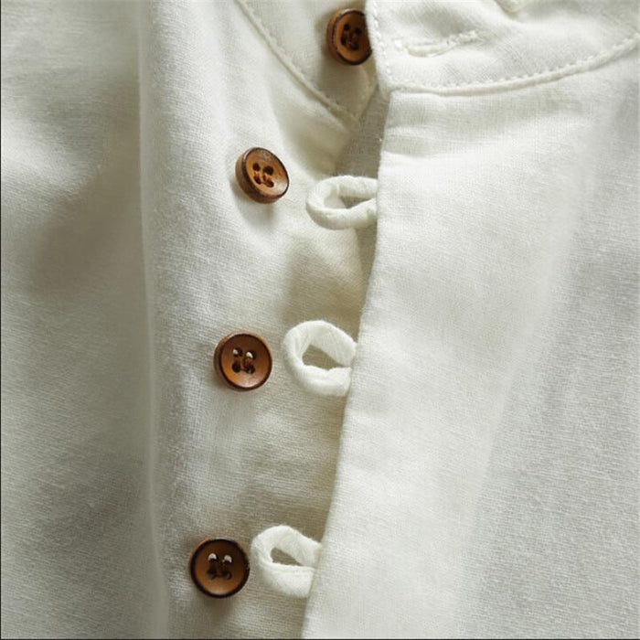 Camisa de manga larga en mezcla de lino