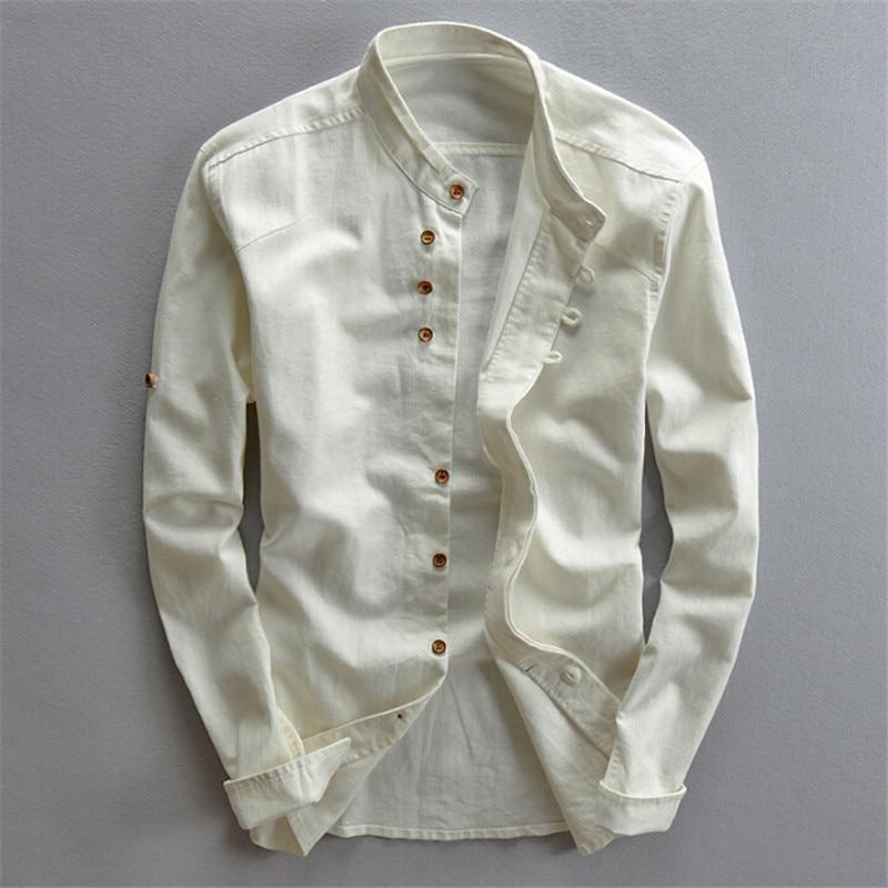 Long Sleeve Linen Blend Shirt