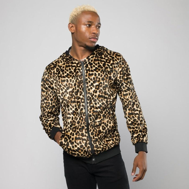 Leopard Zip-Up Hoodie