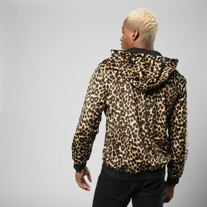 Leopard Zip-Up Hoodie
