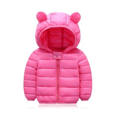 Abrigo de plumón con capucha liso estilo oso lindo para bebé/niño pequeño 