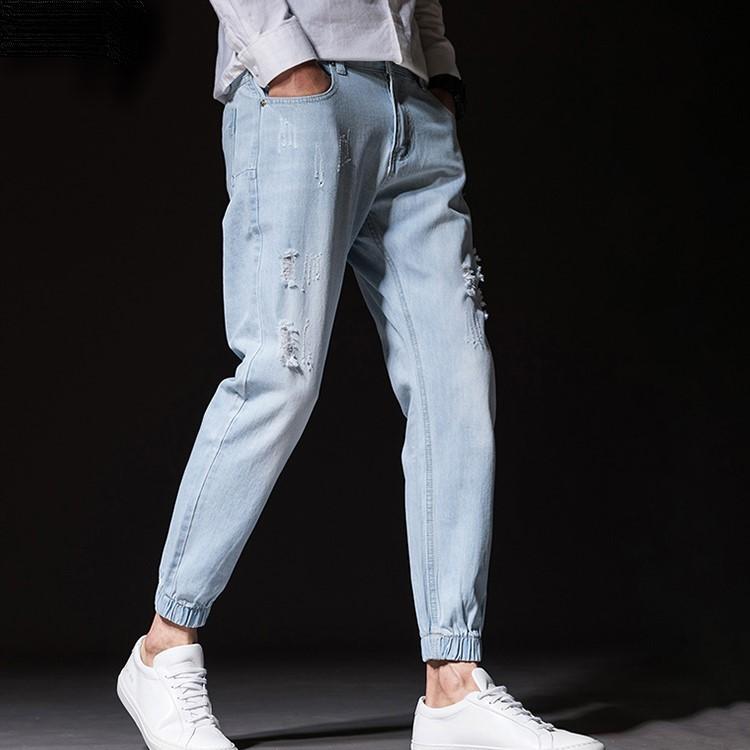 Low-Waist Patched Jeans