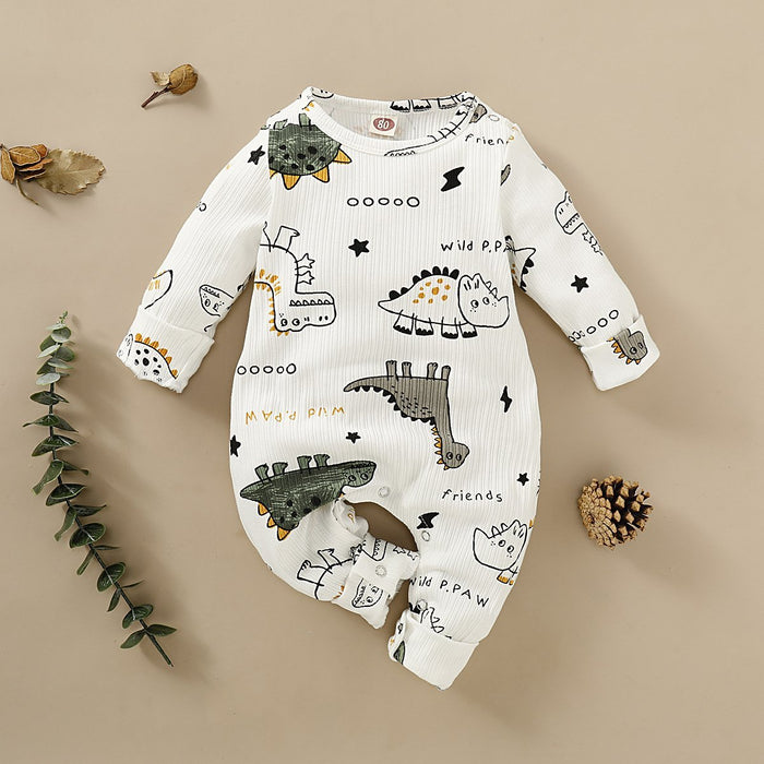 Baby Dinosaur Print Long Sleeves Jumpsuit