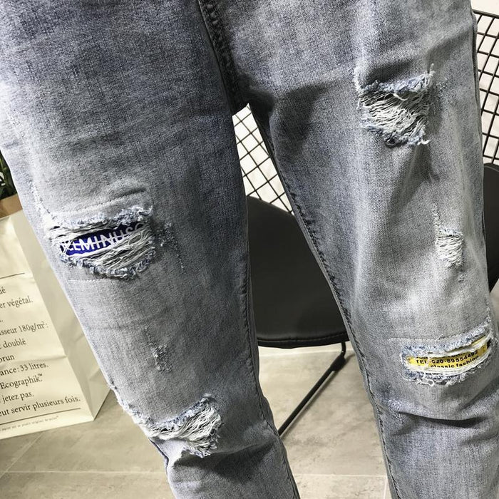 Gray Low-Waist Jeans