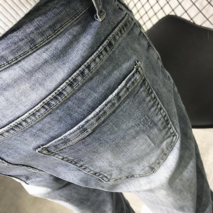 Grijze jeans met lage taille