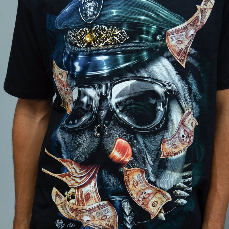 Doorboord politiehond grafisch T-shirt