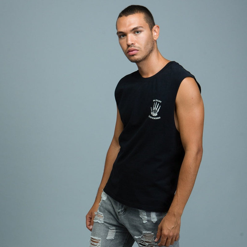 Double Print Muscle Tank Top