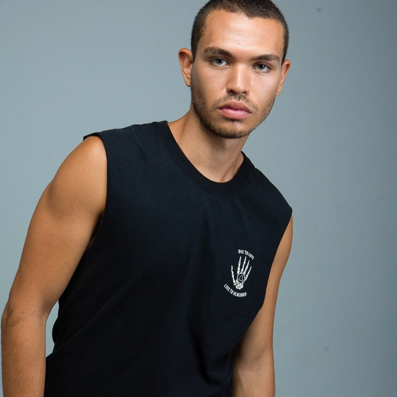 Double Print Muscle Tank Top