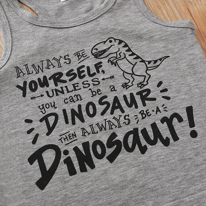 Conjunto de top con estampado de letras y pantalón corto "Be a dinosaurio"