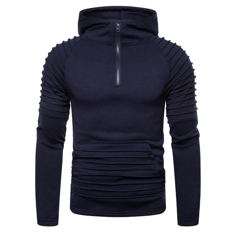 Slim-fit hoodie met halve rits