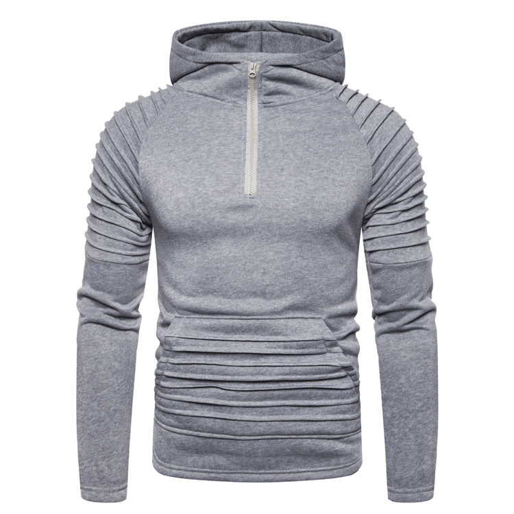 Slim-fit hoodie met halve rits