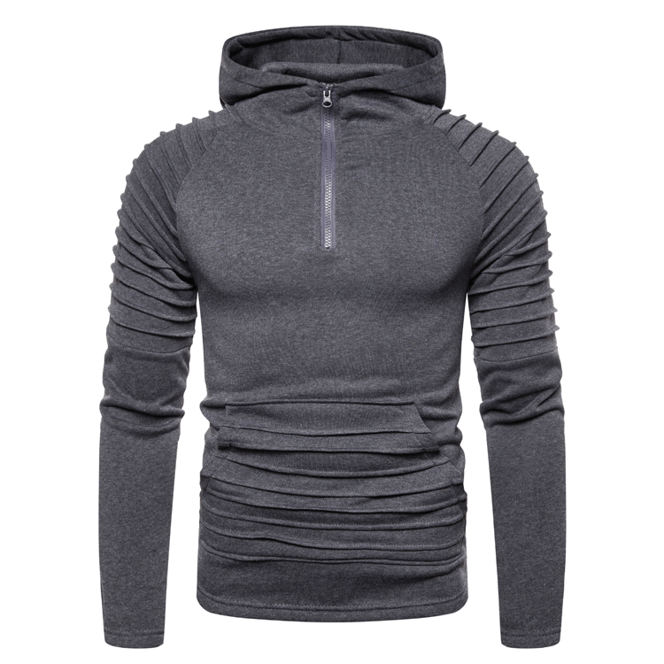 Slim-fit hoodie met halve rits