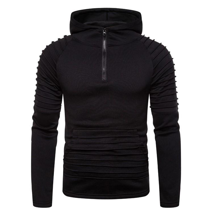 Slim-fit hoodie met halve rits