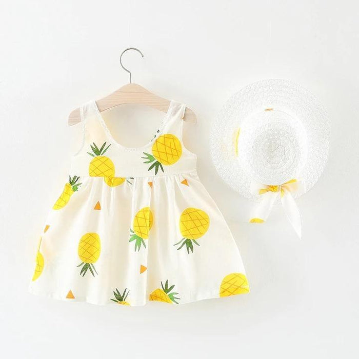 Summer Pineapple Printed Baby Dress