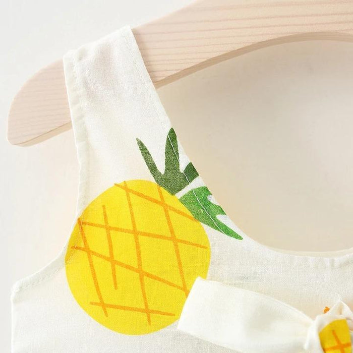 Vestido de bebé con estampado de piña de verano