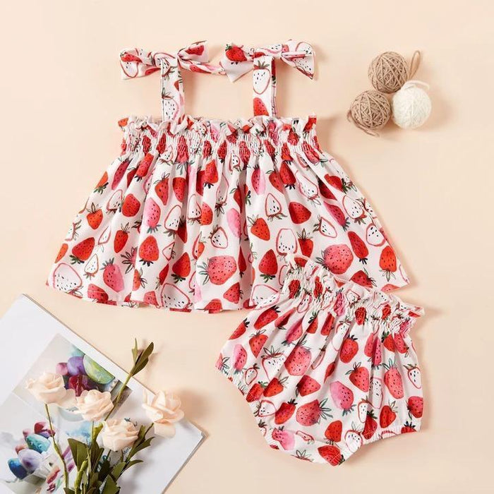 Strawberry Allover Printed Baby Set
