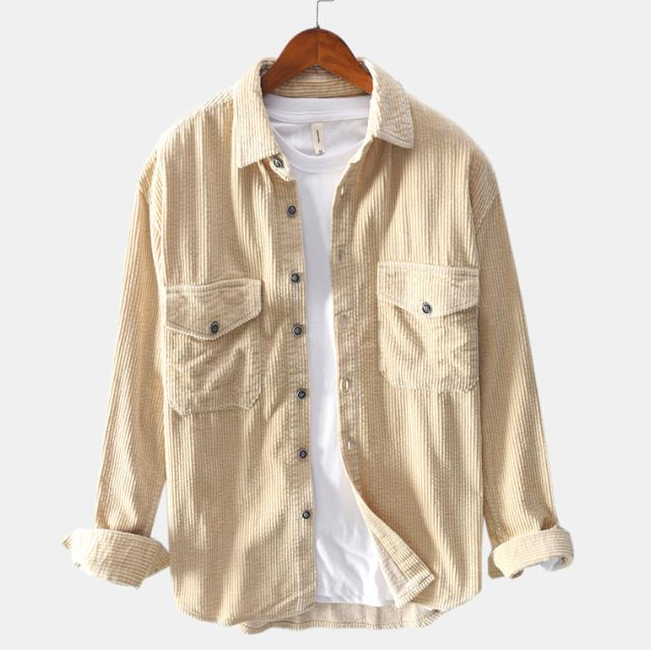 Loose Corduroy Button-Down Shirt