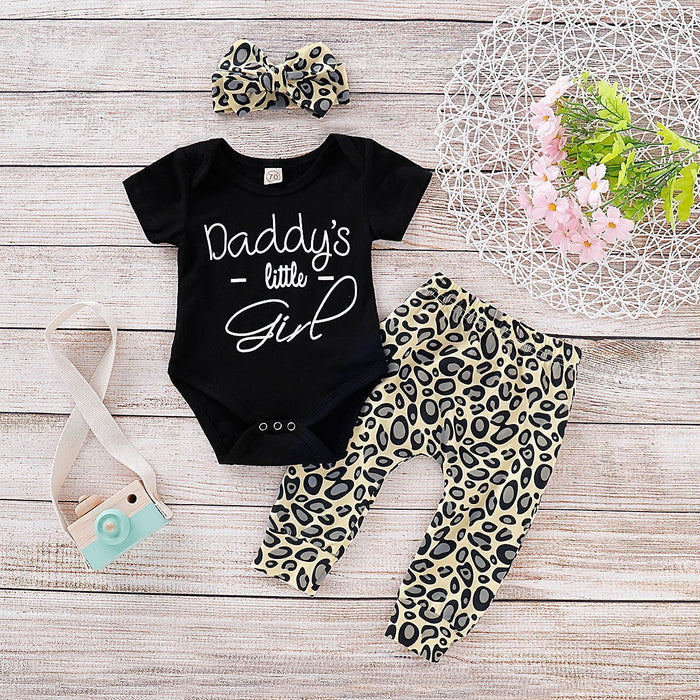 "Daddy's little girl" Leopard Printed Baby Set
