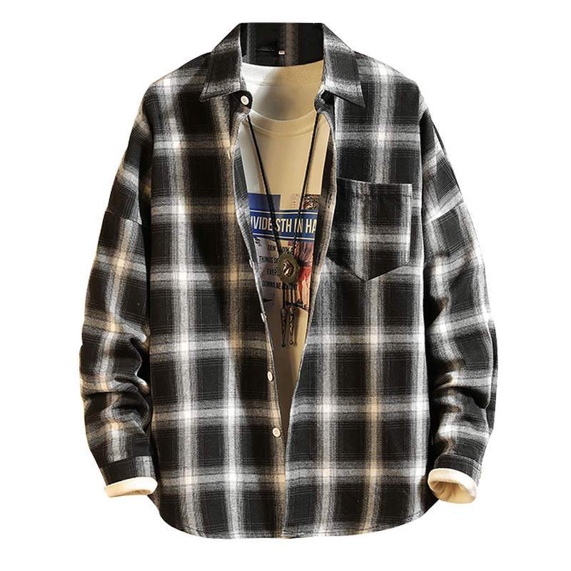 Long Sleeve Flannel Button-Down Shirt