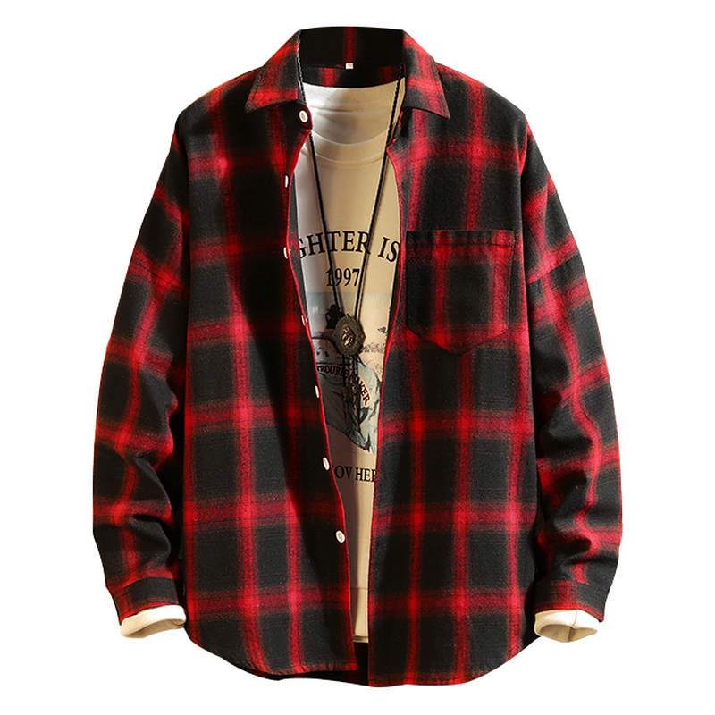 Long Sleeve Flannel Button-Down Shirt