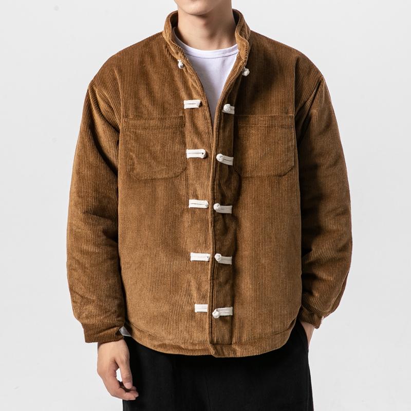 Single-Breasted Corduroy Jacket